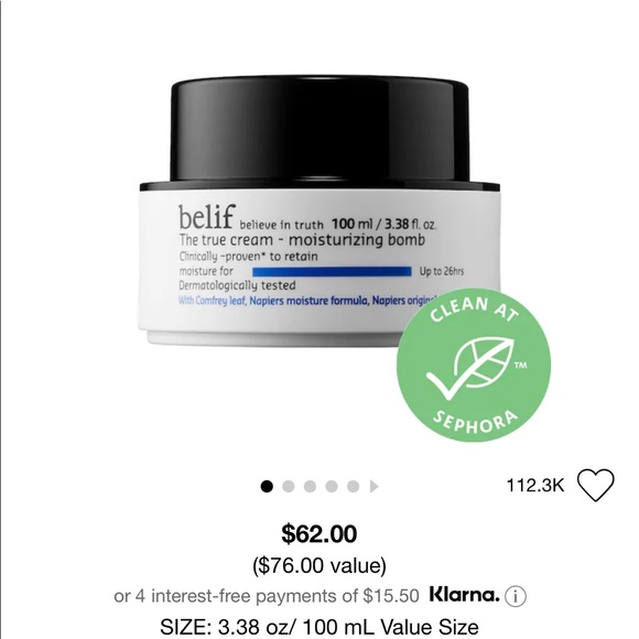 sephora belif moisturizing bomb